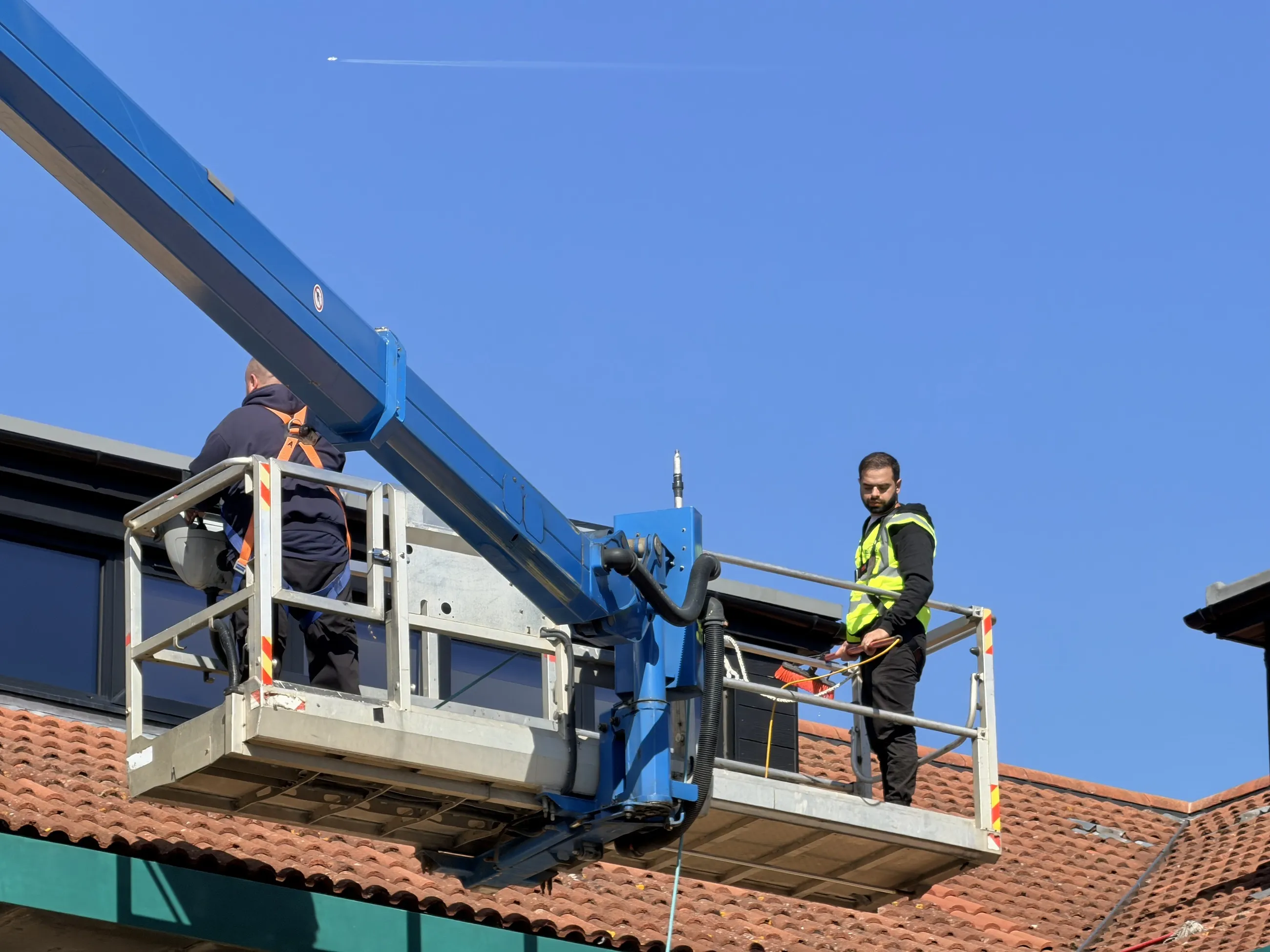 Close-up window cleaning